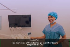How much does a UK trained dentist get paid in New Zealand compared to the UK?